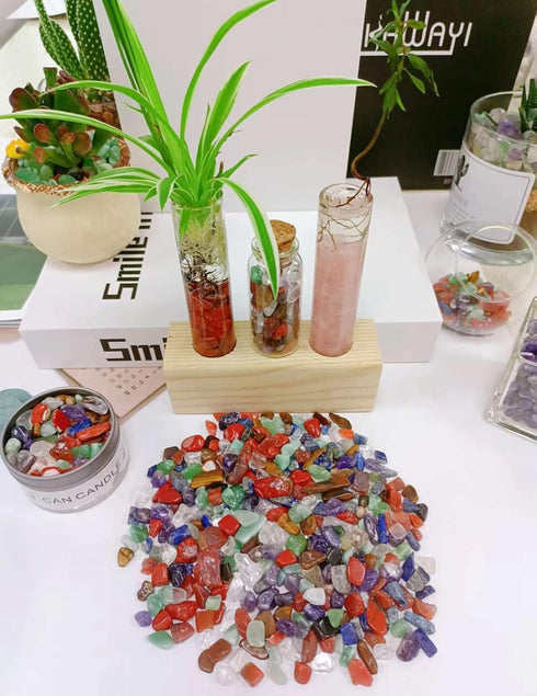 Decorative Tumbled Gravel Chakra Colorful Crystals Chip Polished Bulk Natural Gem Aquarium Gravel Rocks Pebbles Fish Tank Gravel Vase Filler Succu...