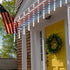 Meteor Shower Lights, 12 Inch Outdoor Icicles Patriotic Lights, 8 Tubes 288 LED Iciclelights Falling Raindrop Lights, Connectable for Independence...
