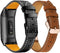 Leather Bands Compatible with Fitbit Charge 4/Charge 3, Replacement Accessories Wristband Straps for Women Men, Black+ Frosted Brown......