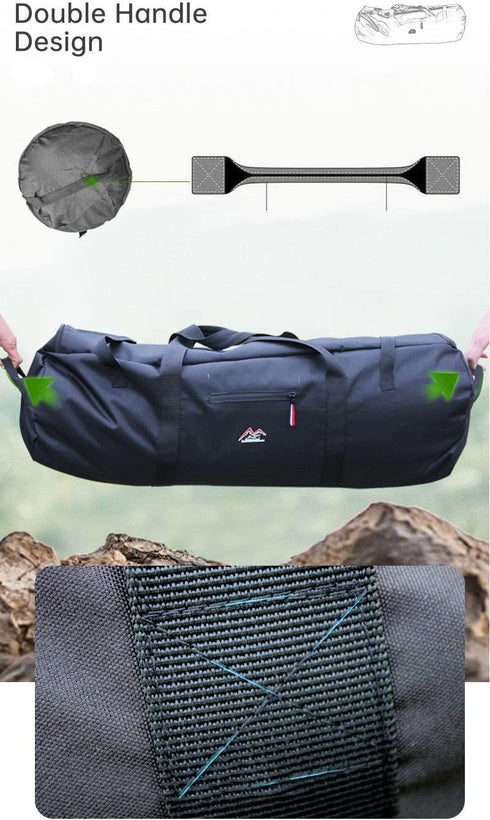Large Capability Folding Tent Storage Carry Bag Waterproof Luggage Pack Pouch for Camping Hiking Picnic Organizer Walking Holder (Black-S)...