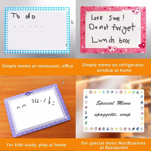 Dry Erase Board Refrigerator Whiteboard Wall Sticker Easy Removable Non Magnetic - Marker Board Sheets Easy Attached & Detached on Glass Without G...