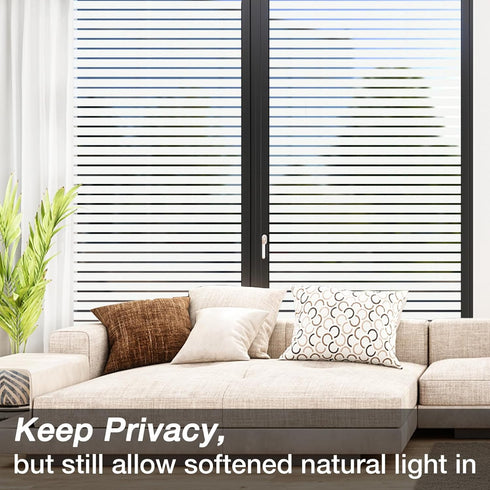 Viseeko Window Privacy Film: Frosted Glass Window Film Window Cling Privacy Film Door Window Covering Day and Night Privacy Window Film Heat Block...