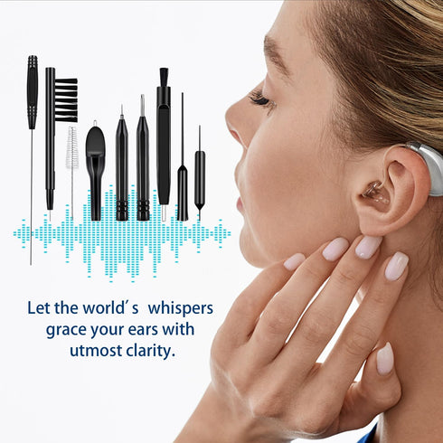 Hearing Aid Cleaning Kit 11 pcs Hearing Amplifier Cleaning Tools Headset Earbuds Earphones Cleaning Brushes with Case...