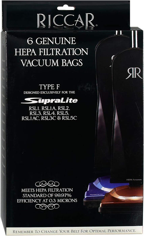 Riccar Vacuum Cleaner HEPA Bags - Type F,6 count...