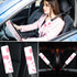 10 Pieces Cow Print Car Accessories Set Cow Fluffy Plush Steering Wheel Cover Shift Cover Handbrake Cover Pad Cup Seat Belt Pad Bracelet Key Chain...