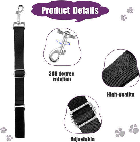 2pcs Dog Grooming Extender Straps, Adjustable Leash Dog Grooming Arm Accessories Supplies for Pet Grooming Table (Black,Purple)...
