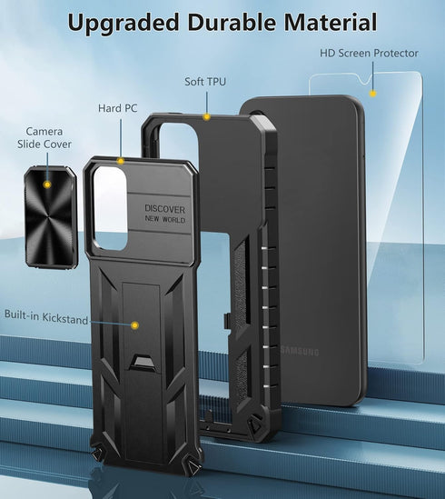 FNTCASE for Samsung Galaxy A14-5G Case: Protective Shockproof Rugged Military Grade Drop Protection A14 Cell Phone Mobile Cover with Kickstand | T...