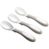 ECR4Kids My First Meal Pal Stainless Steel Spoons, Toddler Silverware, White, Light Grey, 3-Pack...