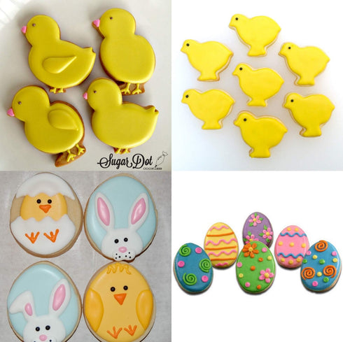 Easter Cookie Cutter Set - 7 piece - Egg, Carrot, Bunny, Flower, Chick, Bunny Face and Butterfly...