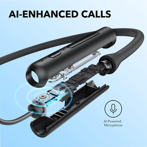 Soundcore by Anker Life U2i Wireless Neckband Headphones, 10mm Drivers with BassUp Technology, 22H Playtime, AI-Enhanced Calls, Foldable and Light...