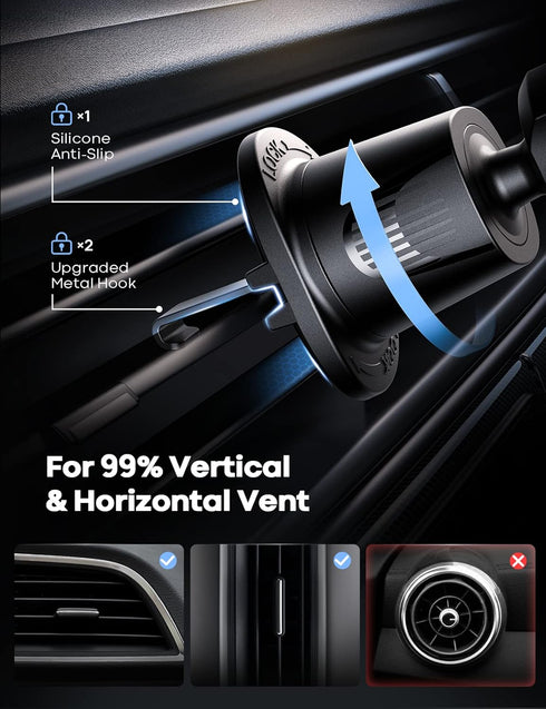 Lamicall Car Phone Holder Mount for MagSafe Magnetic Phone Holder for Car, Hands Free iPhone Car Holder Mount for iPhone 14 13 12 Pro Plus Max Min...