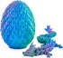 3D Printed Dragon Egg Toy 12" Crystal Articulated Dragon with Eyes Decor Collectible...