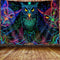 JAWO Psychedelic Owl Tapestry - Trippy Forest Line Art Wall Hanging for Bedroom, Moon Animal Bird Blacklight Tapestry (60X40 Inch)...