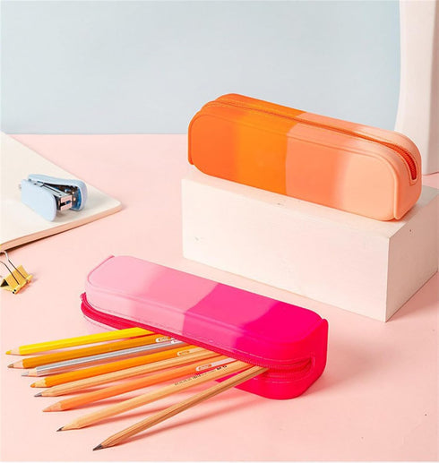 YYaaloa Pink Silicone Pencil Case,Colorful Waterproof Pencil Pouch Aesthetic Pencil Case Small Pencil Bag, Pencil Pouch for Women, Makeup Pouch...