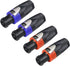 4Pack Speakon Connector, Suitable for Nl4fx Speakon Plug Connectors Speakon Cables, 4 Pin Female to Nl4fc Male Converter Nl2fx Plug 4 Pole for Spe...