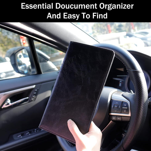 UYYE Auto Car Registration and Insurance Holder - PU Leather Vehicle Glove Box Organizer Wallet, Interior Accessories Case Holder for Essential Au...