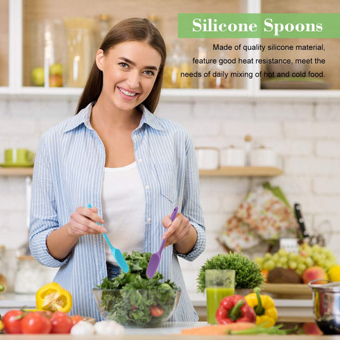 Patelai Silicone Spatulas, 7 Pieces 8.2 Inch Small Rubber Spoon Non Stick Kitchen Spatulas Heat Resistant Flexible Scrapers Baking Tool for Cookin...