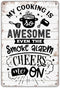 QIONGQI Funny Kitchen Quote My Cooking is Awesome Metal Tin Sign Wall Decor Retro Kitchen Signs with Sayings for Home Kitchen Decor Gifts...