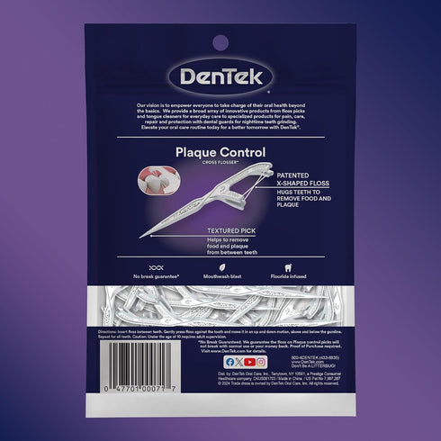 DenTek Cross Flosser Plaque Control Floss Picks, X-Shaped Floss, 75 count...