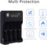 18650 Battery Charger 4 Bay Fast Charge, for 3.7V Li-ion TR IMR 10440 14500 16650 14650 18350 18500 16340(RCR123) Batteries, USB Intelligent Unive...