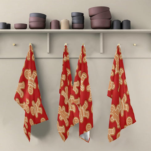 ALAZA Christmas Gingerbread Cookies Decorative Kitchen Dish Towels Set of 4,Soft and Absorbent Kitchen Hand Towels Home Cleaning Towels Dishcloths...