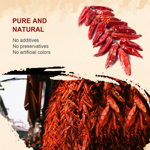 52USA Dried Chilli Peppers, Whole Dried Chilies 4 Oz, Mild Spicy Dried Chiles, Red Chili Pepper, Premium Szechuan Red Dried Chilis, Whole Chili Pe...