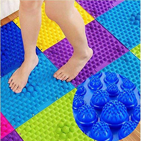 Foot Massage Mat Massage Pad Acupressure Mat Bathroom Mat Yoga Mat Outdoor Game 2 PCS (Blue)...