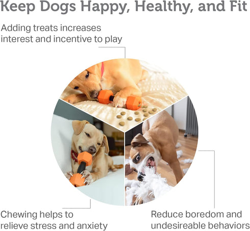 Friends Forever Dog Chew Toy, Interactive Treat Dispensing Toys, Dog Puzzle Fun Indoor Play, Non-toxic Durable Natural Rubber, Pink/Orange 2 Piece...