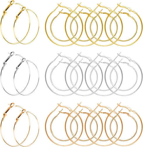 60PCS Beading Hoop Earrings Finding,URSMART Earring Making Hoops Open Round Earring Hoops for Jewelry Making DIY Craft Supplies (25MM/35MM)...