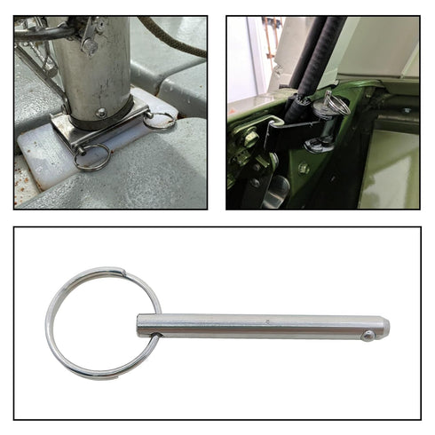 YXQ 2 Pcs Quick Release Pin, Diameter 1/4"(6.3mm), Overall Length 2.56"(65mm), Usable Length 2"(51mm), Full 316 Stainless Steel, Bimini Tops for B...