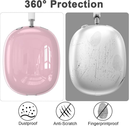 Case Cover for AirPods Max Headphones, Clear Soft TPU Earcup Cover for AirPods Max, Anti-Scratch Transparent Accessories Skin Protector for Apple ...