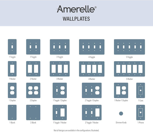 Amerelle 935RRBK Devon Wallplate, 2 Rocker, Steel, Black, 1-Pack...