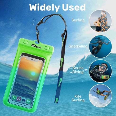 Waterproof Phone Case and Lanyard - Excellent Waterproof Protection - Floats in The Water Green...