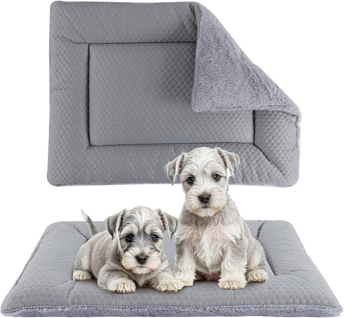 Dog Bed Mat, Dog Crate Pad Reversible,Soft Kennel Pad, Washable Dog Crate Mat (Cool and Warm),Pet Sleeping Mattress for Small Medium Dogs XB009 (1...