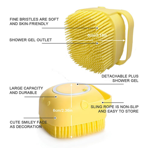 Pet Bath Brush Dog Scrubber for Bath Pet Shampoo Brush Dog Bathing Brush Pet Bubble Brush with Silicone Loop Handle for Long Short Haired Dogs and...