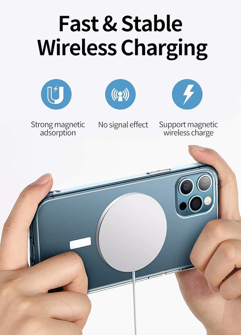 Clear Magnetic Case for iPhone 12 Pro max, Slim Fit Hard Back Soft Silicone Thin Cute Shockproof Anti-Yellow Protective Case for iPhone 12 Pro max...