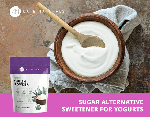 Kate Naturals Inulin Powder Organic for Prebiotic Fiber and Gut Health. Mix Well with Coffee & Smoothies (8oz, Organic, Blue Agave)...