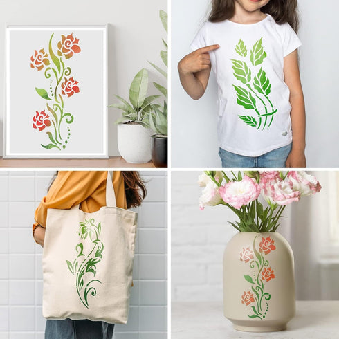 10 Pieces Leaf Painting Stencils Leaf Wall Stencil Botanical Leaves Reusable DIY Crafts Drawing Templates Stencils for Painting on Wood Wall Canva...
