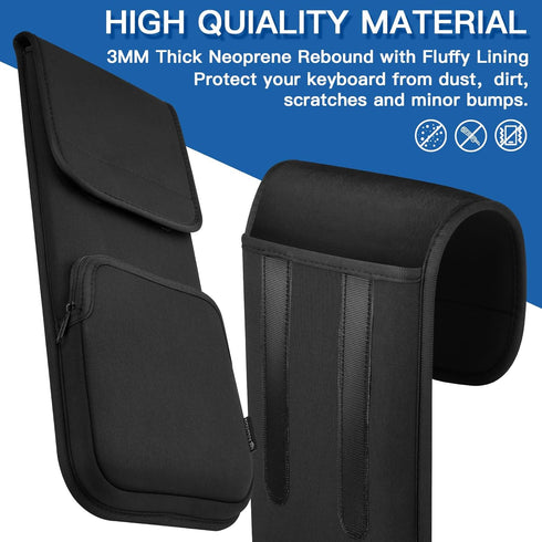 Keyboard Sleeve Travel Case for Wireless Slim Full-Size Keyboards (up to 17.7 Inches), 5.9" x 15.5" up to 5.9" x 17.7" Neoprene Protective Keyboar...