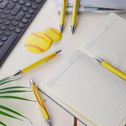 20Pcs Softball Cute Ballpoint Pens Softball Gifts for Team,Medium Point (1.0mm),Retractable Black Ink Novelty Pen for Little Girl Softball Gifts...