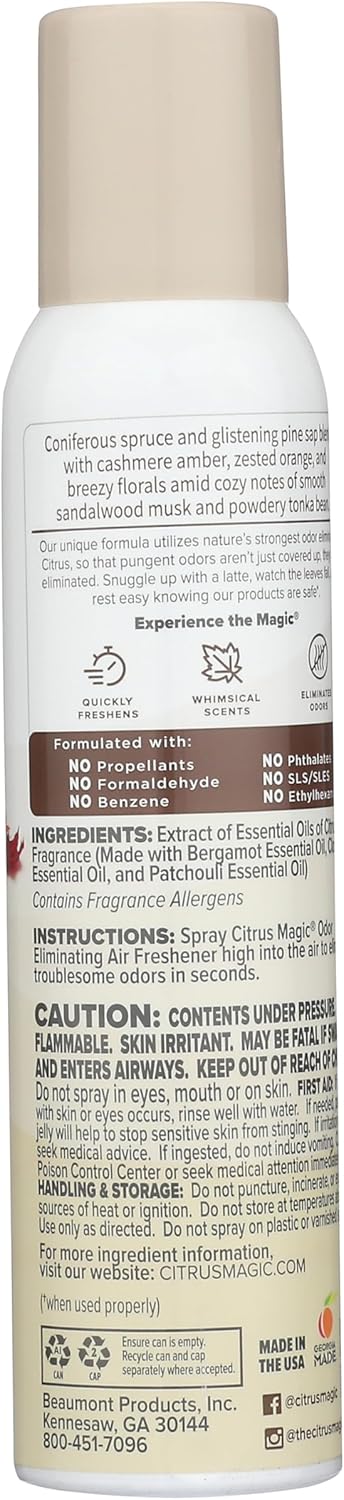 Citrus Magic Limited Edition Odor Eliminating Air Freshener Spray, Sweater Weather, 3-Ounce, Pack of 3...