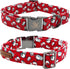 Elegant little tail Dog Collar, Christmas Dog Collar Red Penguins Holiday Pet Collar Dog Bow Collar Pet Durable Adjustable Girl Boy Dog Collar for...
