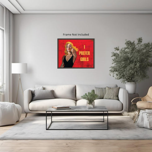 Posterizer 1 pcs-i prefer girls-retro poster for lesbians-Gay & LGBTQ Art-Abstract & Modern Art-Gift for LGBTQ, Queer, Gay, Bi, Lesbian- UNFRAMED ...