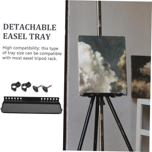 STOBOK Brush Drawing Tool Storage Easel Storage Tray Tripod Pallet Board Easel Detachable Paints Tray Trays for Easel Replace Accessories Pigment ...