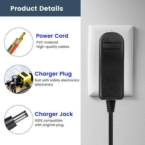 27V Charger for Sharper Image Massage Gun Compatible with Sharper Image 2437599 1011666 1013002 1012667 1013985 Powerboost Cordless Deep Tissue Ma...