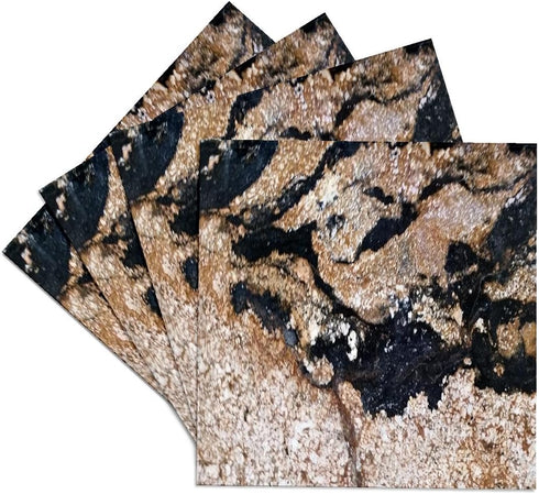 3D Rose CST_252649_3 Image of Black & Gold Speckled Granite Ceramic Tile Coasters...