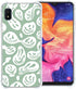 Phone Case for Samsung Galaxy A10e, Pastel Green White Funny Trippy Dripping Happy Smile Melted Hippie Smiling Skull Ghost Face Cute Shockproof Pr...