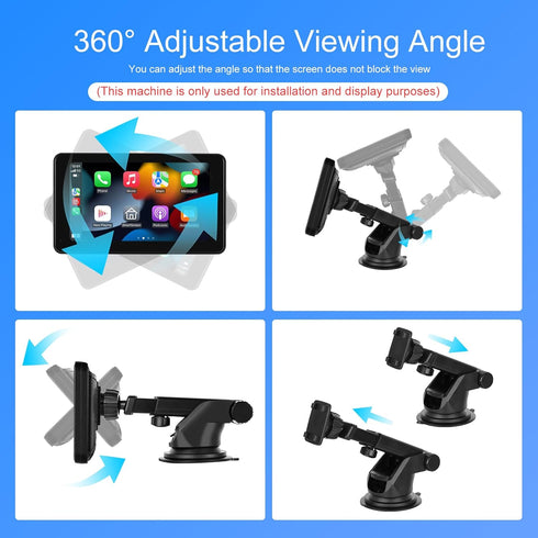 podofo Suction Cup Bracket for 6.8/7/9/9.3/10.26 inch Portable Car Stereo Radio, Upgraded Mount Windshield Monitor Suction Cup Bracket for Portabl...