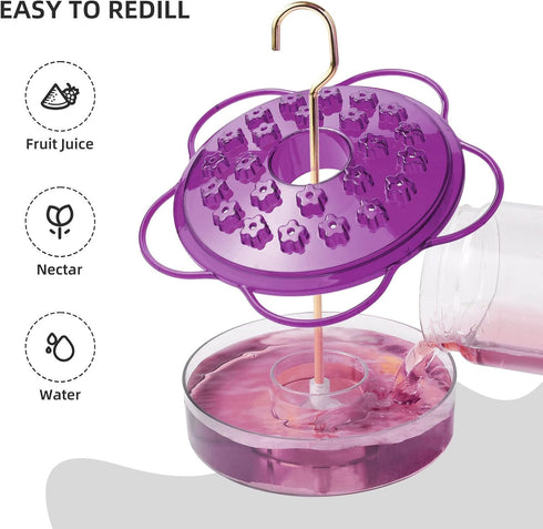 Outdoor Hanging Hummingbird Feeders,Leak-Proof,Outside Garden Wild Hummingbird Feeder,Nectar Guard Saucer Hummingbird Feeder,Easy to Clean and Ref...