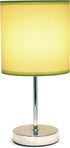 Simple Designs LT2007-GRN Chrome Mini Basic Table Lamp with Fabric Shade, Green...